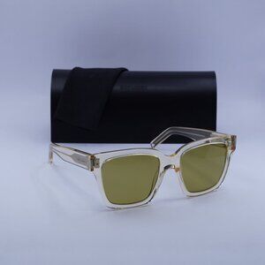 Saint Laurent SL507 005 Square Sunglasses – Transparent Yellow/Green